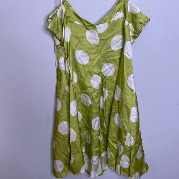 For Love and Lemons Green and White Polkadot Adira Mini Dress Size Large - Picture 15 of 16